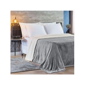 Cobertor Casal Queen e Manta 1 Peça Cinza