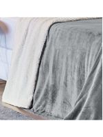 Cobertor Casal Queen e Manta 1 Peça Cinza