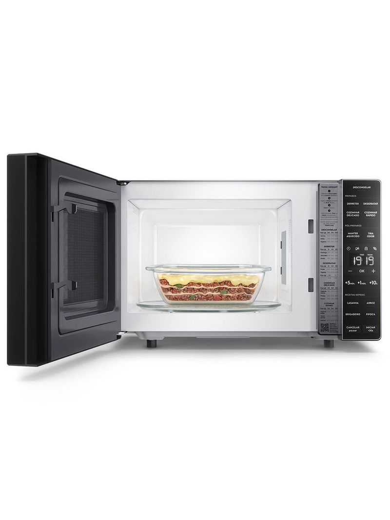 Micro-ondas electrolux efficient 23l me23s função manter aquecido prata