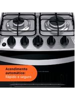 Fogão brastemp 4 bocas bfo4ebb com mesa de inox, dupla chama e grades individuais bivolt – branco