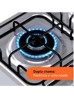Fogão brastemp 4 bocas bfo4ebb com mesa de inox, dupla chama e grades individuais bivolt – branco
