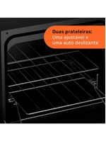 Fogão brastemp 4 bocas bfo4ebb com mesa de inox, dupla chama e grades individuais bivolt – branco