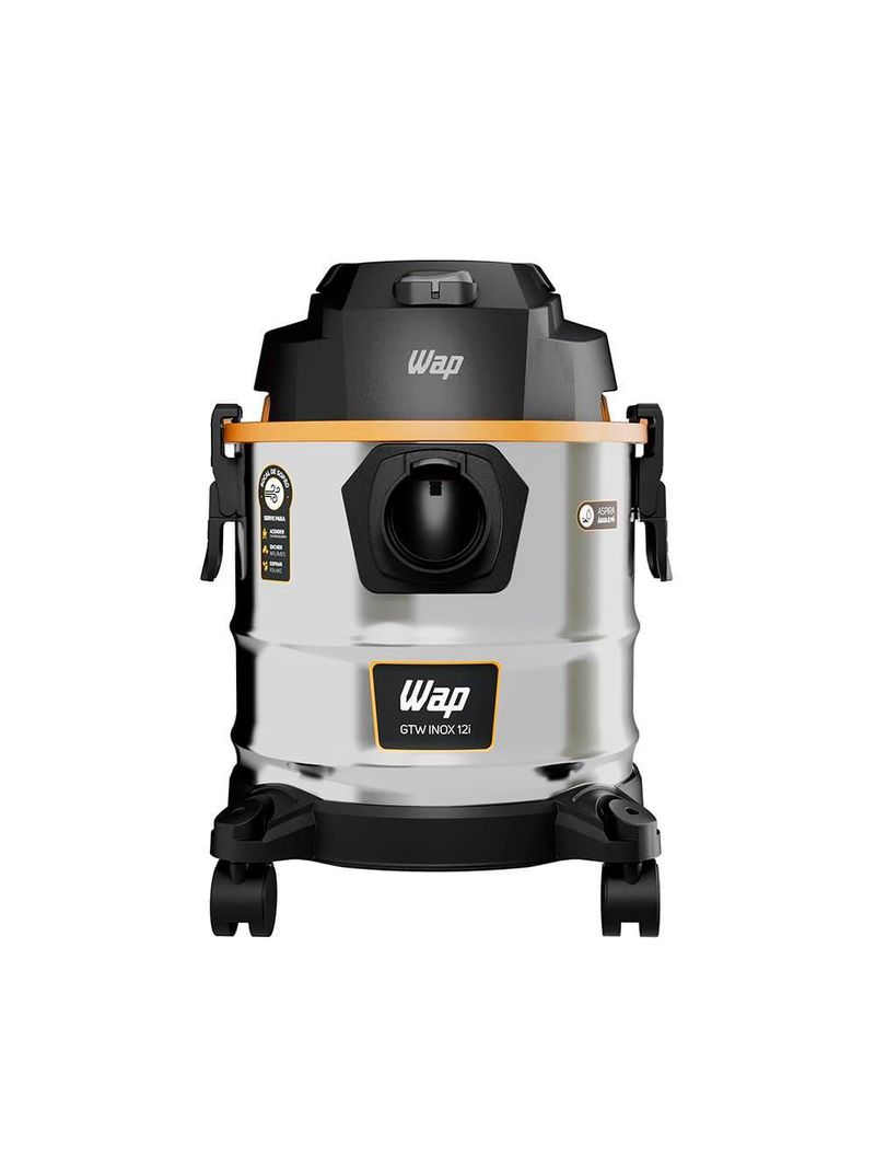 Aspirador de pó e Água wap gtw 1600w 12l com função sopra folhas – inox/preto/amarelo