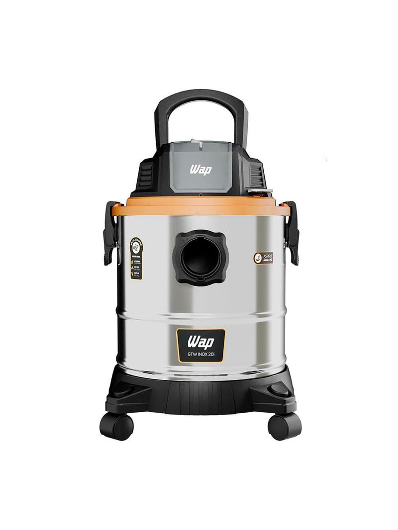 Aspirador de pó e Água wap gtw 1900w 20l com tecnologia easy cleaning – inox/preto/amarelo