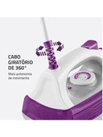 Ferro de passar a vapor mondial fvn-01-p spray e base cerâmica diamante branco/roxo