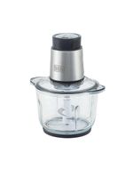 Miniprocessador de alimentos black decker mp300g antiaderente em inox, modo de 2 ou 4 lâminas com 2 velocidades - 300w
