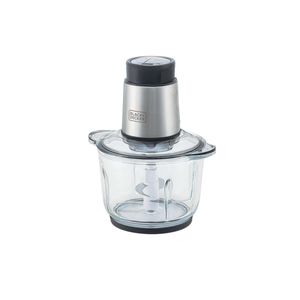 Miniprocessador de alimentos black decker mp300g antiaderente em inox, modo de 2 ou 4 lâminas com 2 velocidades - 300w