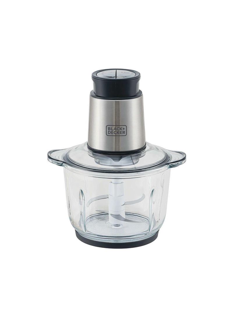 Miniprocessador de alimentos black decker mp300g antiaderente em inox, modo de 2 ou 4 lâminas com 2 velocidades - 300w