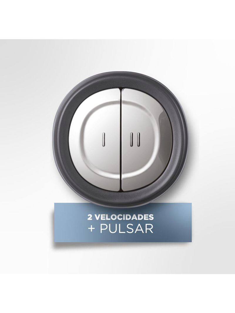 Miniprocessador de alimentos black decker mp300g antiaderente em inox, modo de 2 ou 4 lâminas com 2 velocidades - 300w