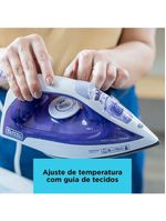 Ferro a vapor black+decker fx1050 1200w base antiaderente spray frontal cabo giratório