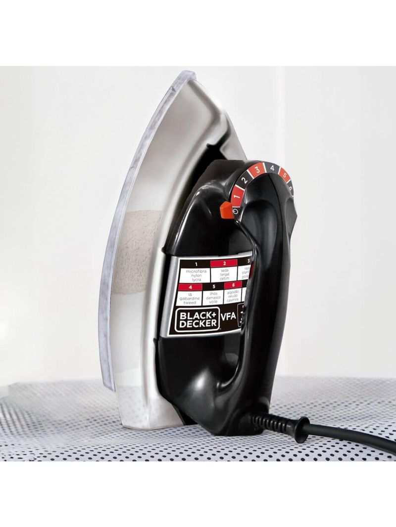 Ferro de passar a seco black decker vfa1110tm2 com base de alumínio