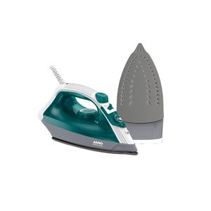 Ferro de passar a vapor arno steamgliss fsgp com spray e base antiaderente - verde/branco