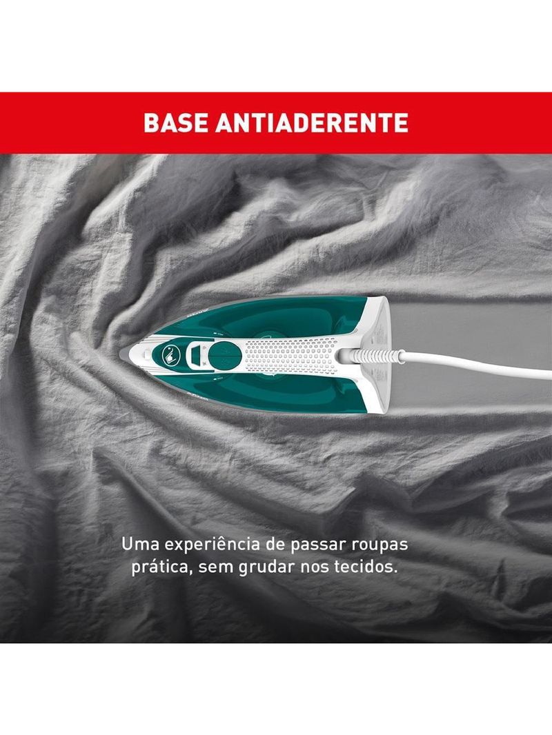 Ferro de passar a vapor arno steamgliss fsgp com spray e base antiaderente - verde/branco