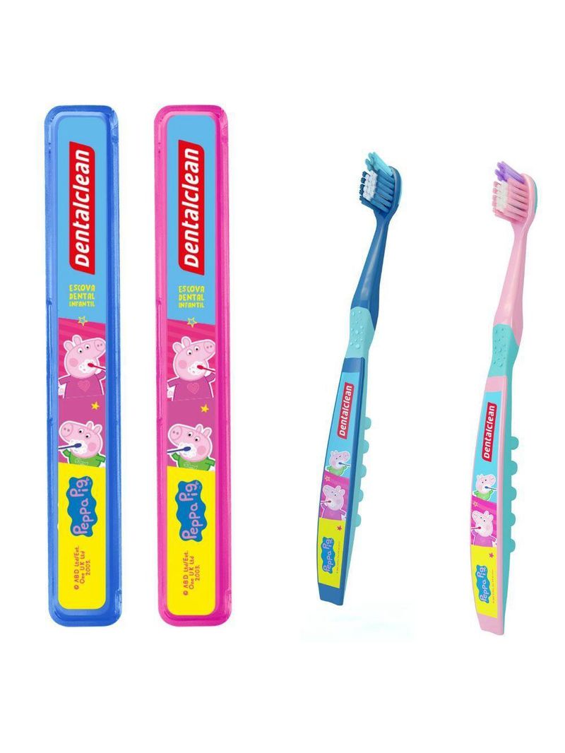 Kit Escova + Estojo Peppa Pig - Macia - 3 Anos+ Dentalclean