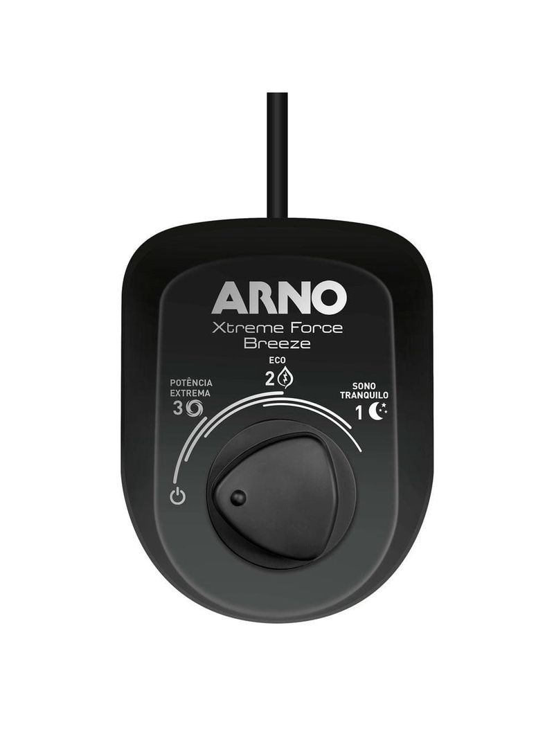 Ventilador de parede arno xtreme force breeze vb51 50cm com 3 velocidades e 6 pás - preto