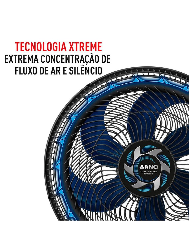 Ventilador de mesa arno xtreme force vb40 40cm 3 velocidades 6 pás preto
