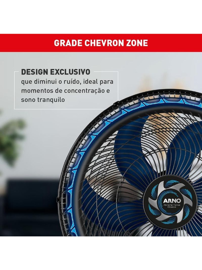 Ventilador de mesa arno xtreme force breeze vb50 50cm com 3 velocidades e 6 pás - preto