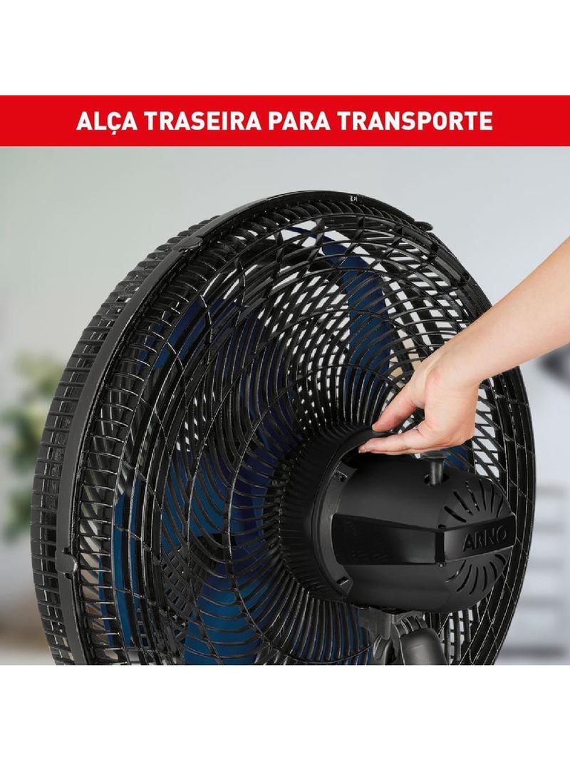 Ventilador de mesa arno xtreme force breeze vb50 50cm com 3 velocidades e 6 pás - preto