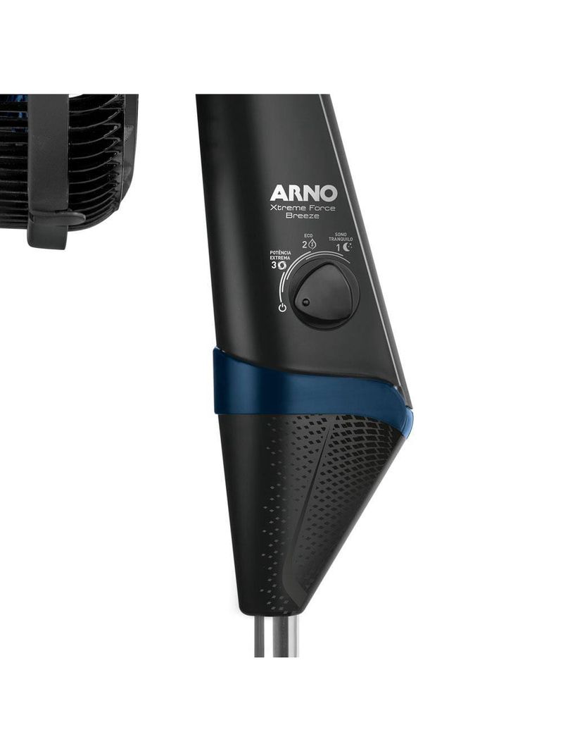Ventilador de coluna arno xtreme force breeze vb52 50 cm com 3 velocidades e 6 pás – preto