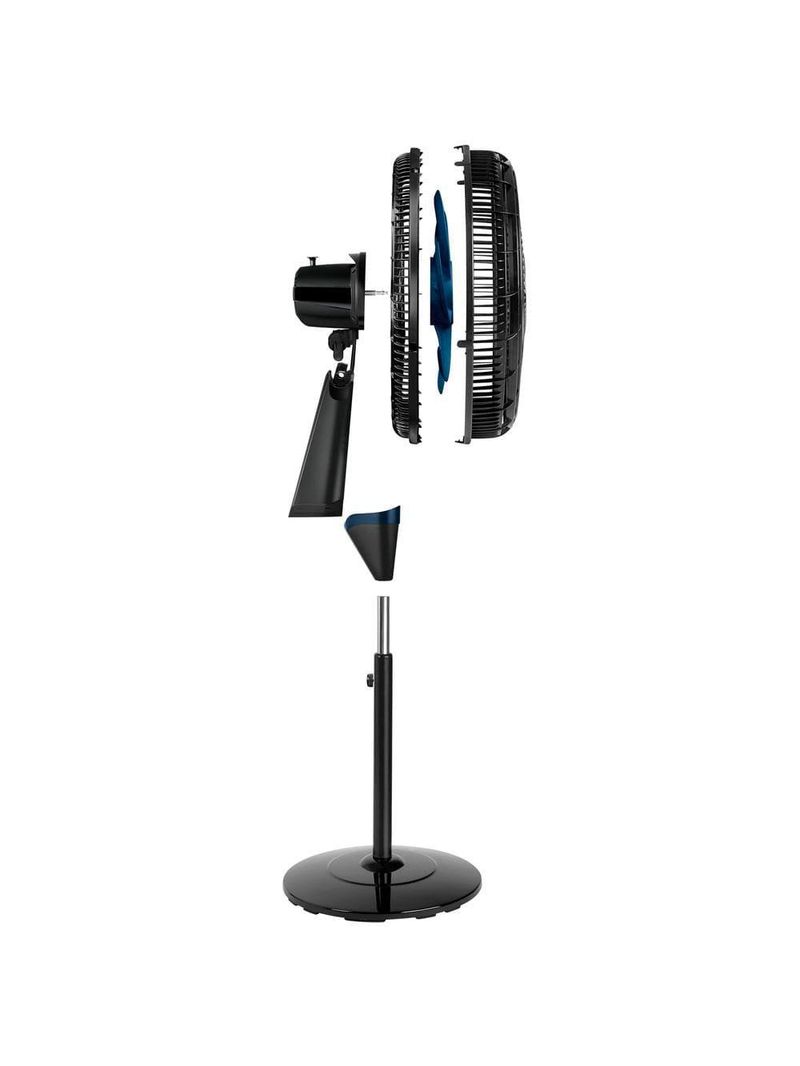 Ventilador de coluna arno xtreme force breeze vb52 50 cm com 3 velocidades e 6 pás – preto