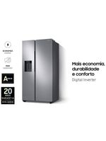 Geladeira samsung side by side digital inverter rs60t5200s9 frost free com all around cooling e spacemax inox look – 602 l