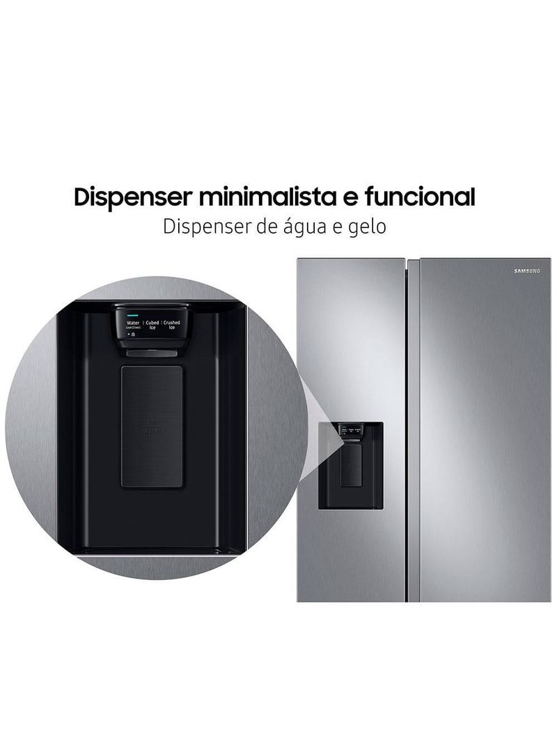 Geladeira samsung side by side digital inverter rs60t5200s9 frost free com all around cooling e spacemax inox look – 602 l
