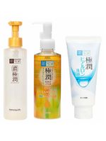 Hada labo gokujyun kit - sabonete hidratante facial + Óleo demaquilante + gel facial multifuncional