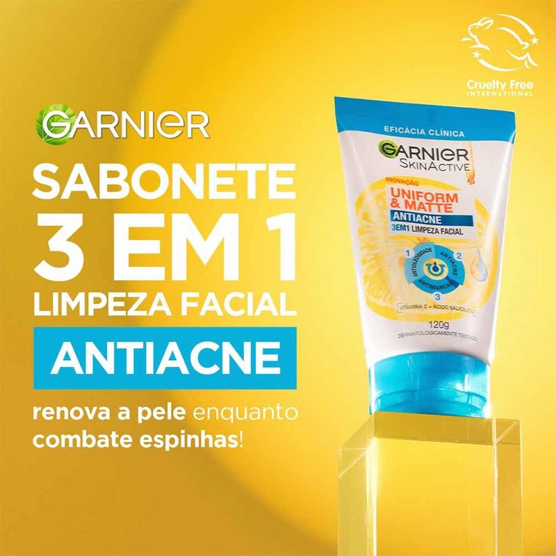 Garnier skin antiacne kit - hidratante facial + sabonete facial 3 em 1