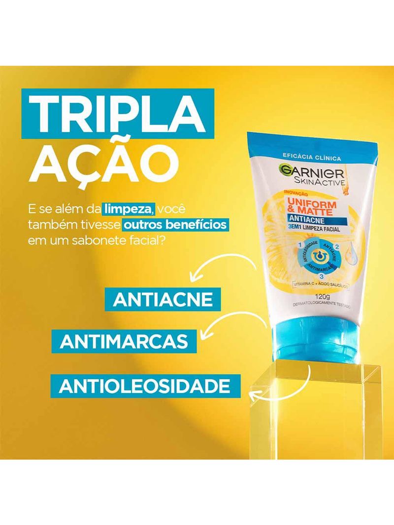 Garnier skin antiacne kit - hidratante facial + sabonete facial 3 em 1
