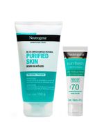 Neutrogena kit - sabonete líquido facial + protetor solar facial