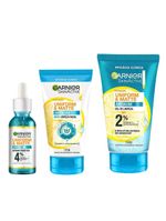 Garnier skin uniform & matte kit - sérum facial + sabonete facial 3 em 1 + gel de limpeza facial