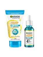 Garnier skin uniform & matte kit - sérum facial + sabonete facial 3 em 1