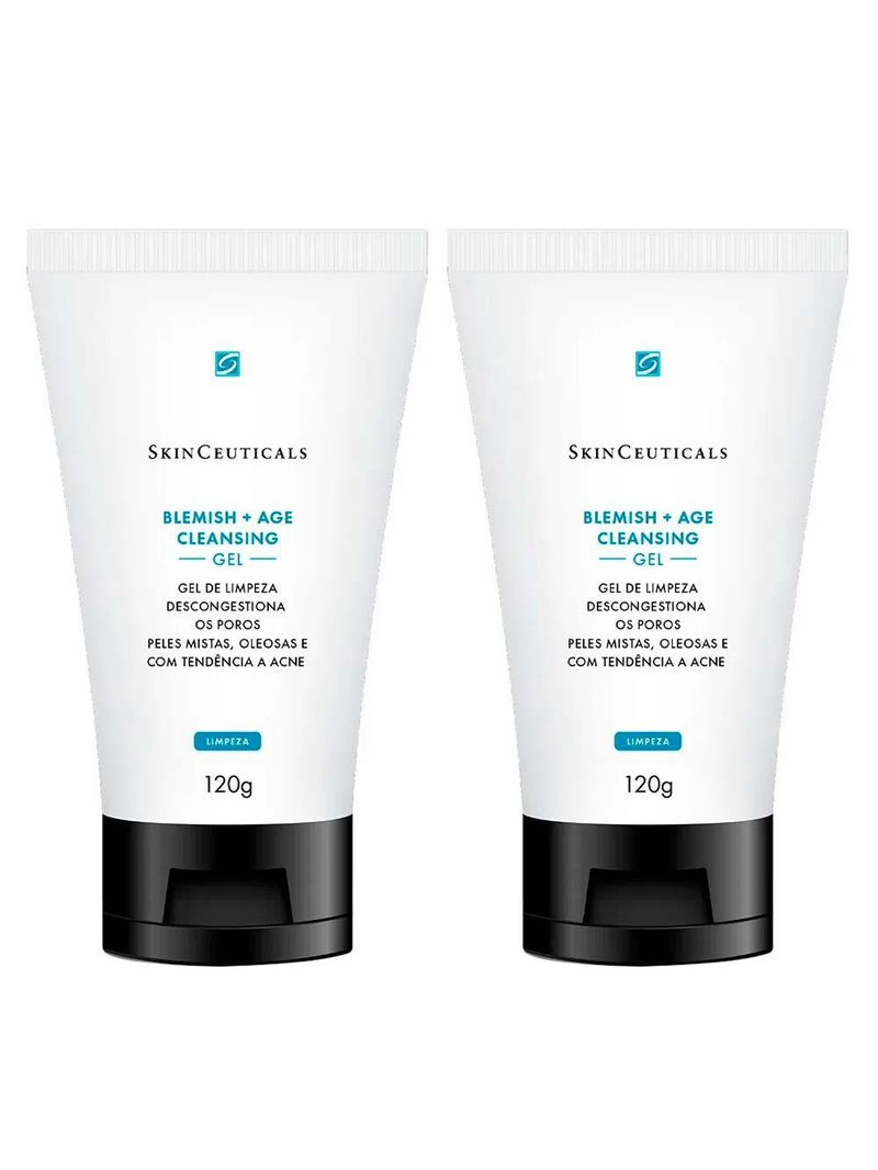 Skinceuticals blemish cleansing gel kit com 2 unidades – sabonete líquido facial 120g