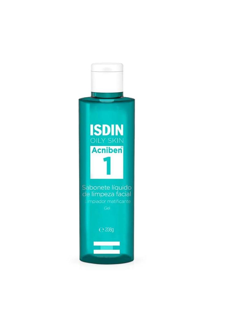 Isdin kit – sabonete líquido facial + gel creme facial + spray corporal antiacne + gel secativo para espinhas