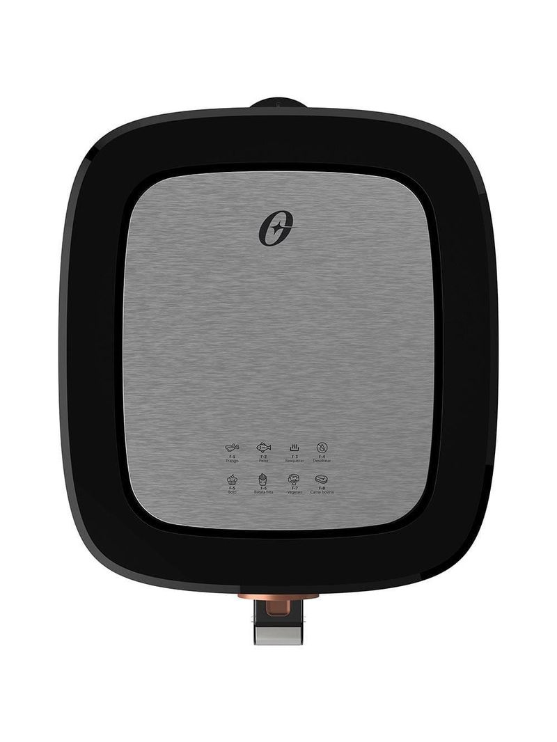 Fritadeira elétrica sem Óleo air fryer 2 em 1 oster ofrt660 4,8l com função desidratar – black inox
