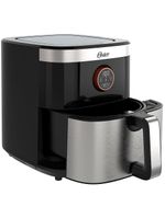 Fritadeira elétrica sem Óleo air fryer 2 em 1 oster ofrt660 4,8l com função desidratar – black inox