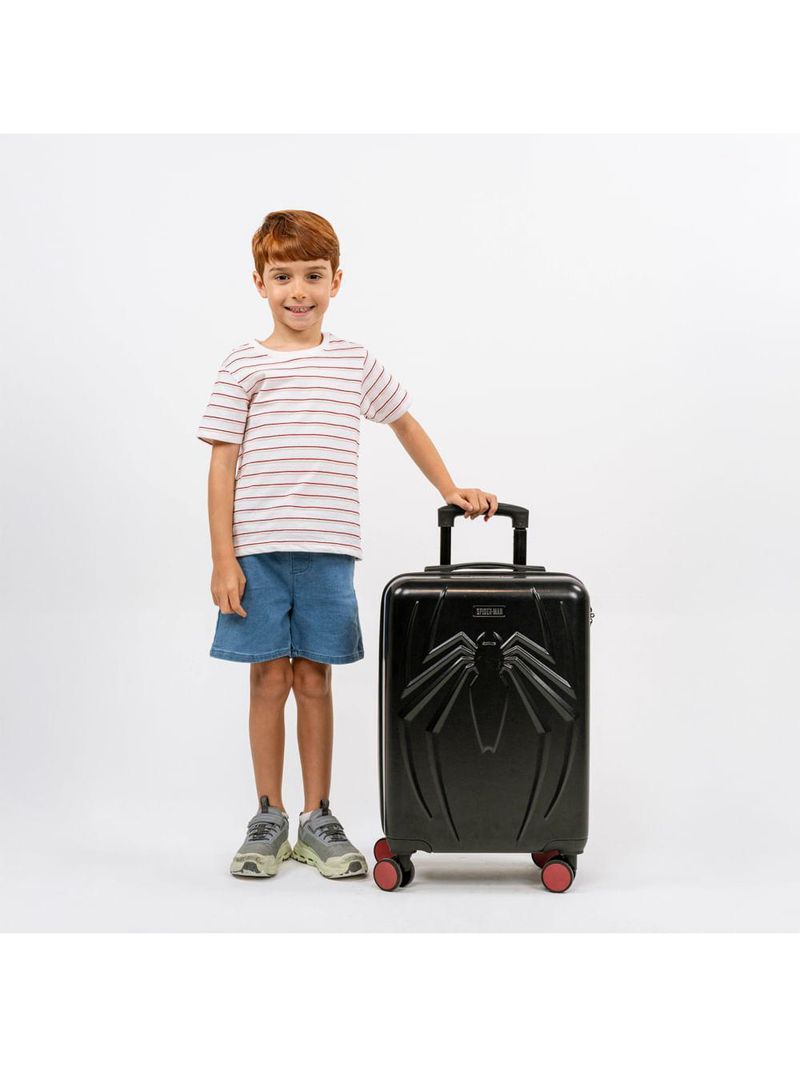 Mala de bordo 10 kg abs 4 rodas homem aranha preta