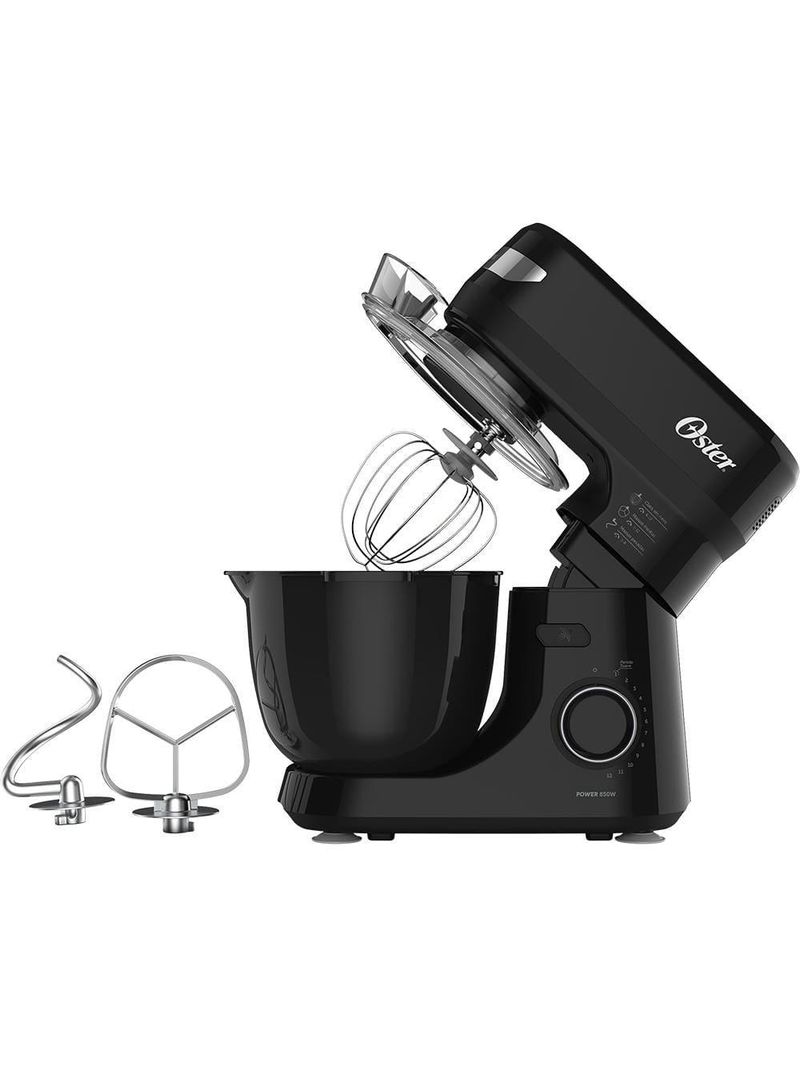 Batedeira planetária bowl black iii oster obat640 850w 12 velocidades tampa antirrespingos