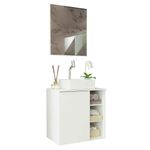 Armário gabinete com espelho para banheiro 60cm branco madesa