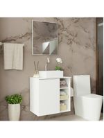 Armário gabinete com espelho para banheiro 60cm branco madesa