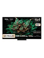 Smart tv tcl 65”4k qd-mini led 65c7k 144hz com sistema operacional google tv