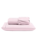 Jogo cama lençol unique solteiro micro percal 400 fios ponto palito 2 peças - rosa