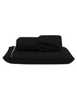 Jogo cama lençol unique solteiro micro percal 400 fios ponto palito 2 peças - preto