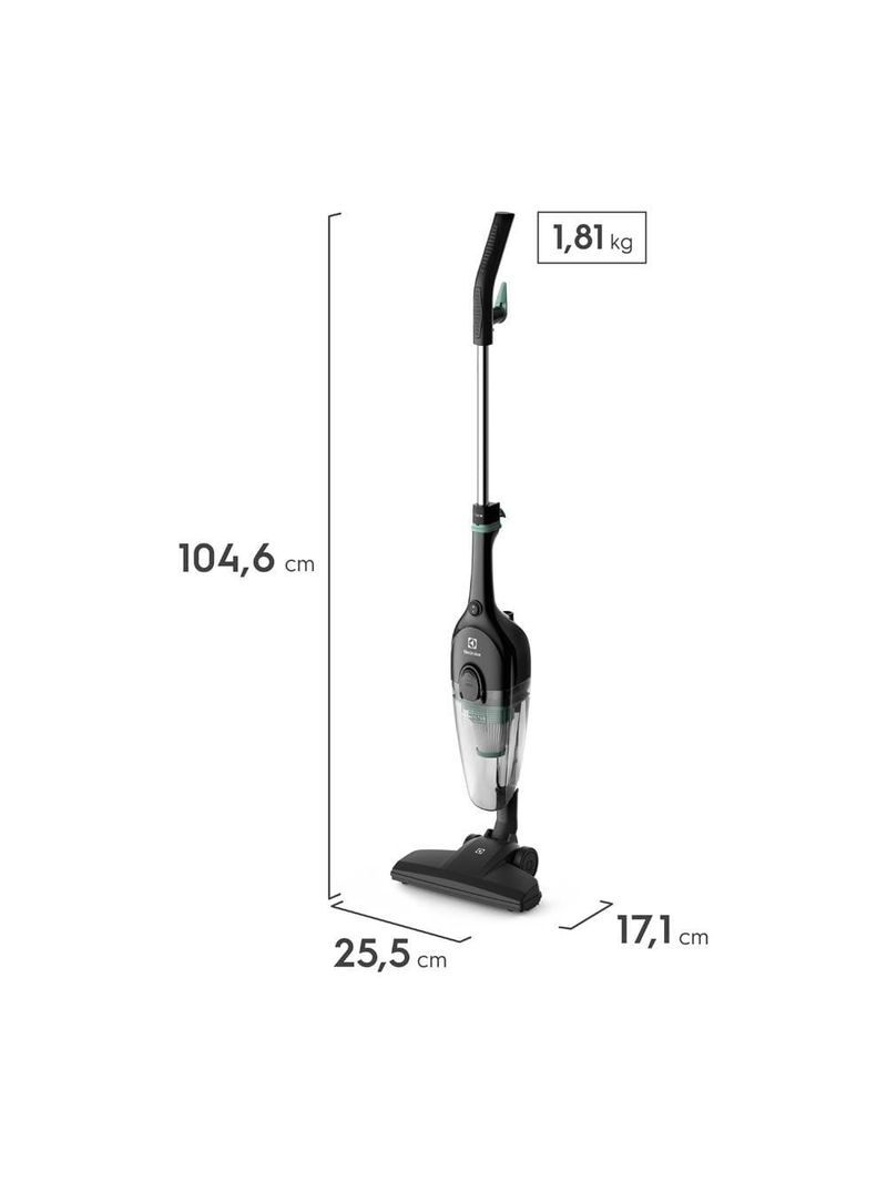 Aspirador de pó vertical 2 em 1 electrolux stk12 carbon 1100w preto