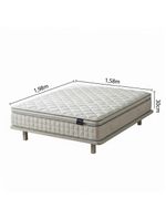 Jogo cama lençol trivio queen 400 fios bordado fronhas aba americana 4 peças bege