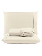 Jogo cama lençol unique casal padrão micro percal 400 fios ponto palito 3 peças - palha