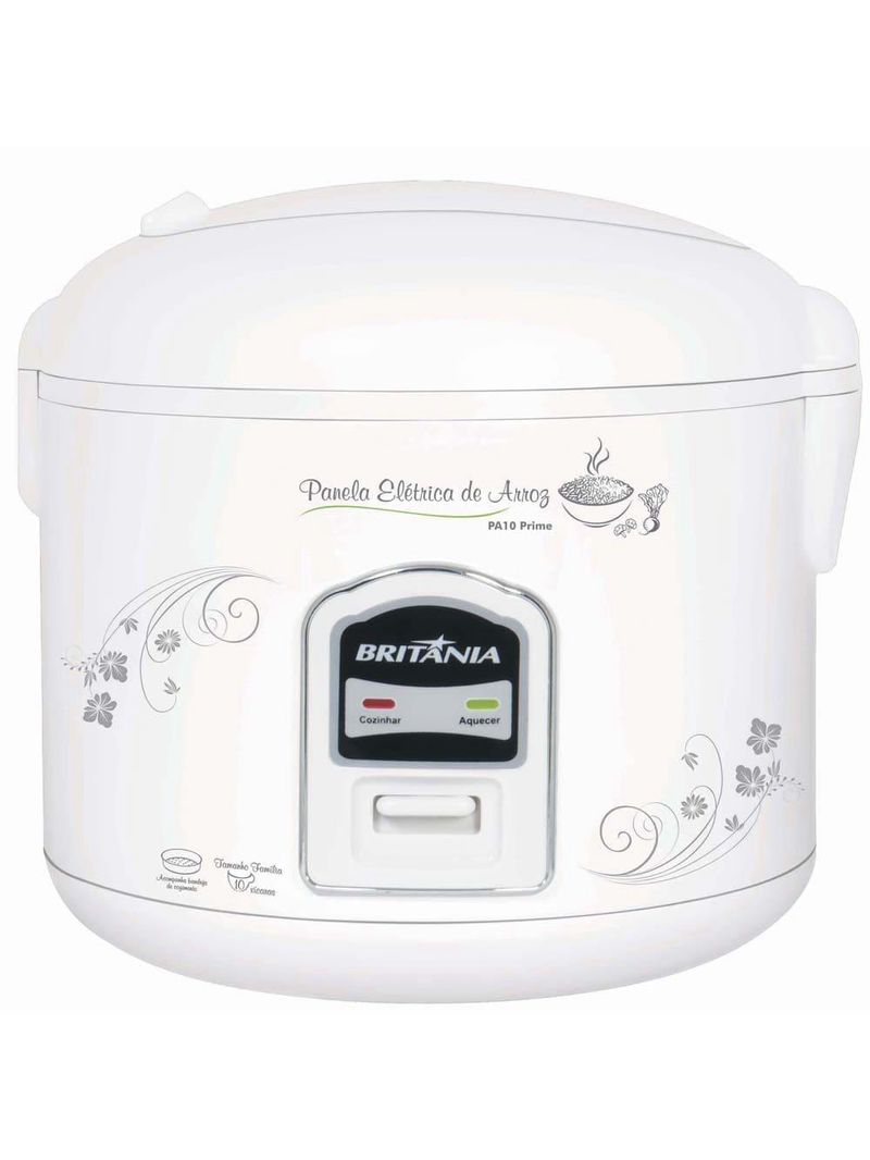 Panela elétrica de arroz britânia pa10 prime 10 xícaras - branca