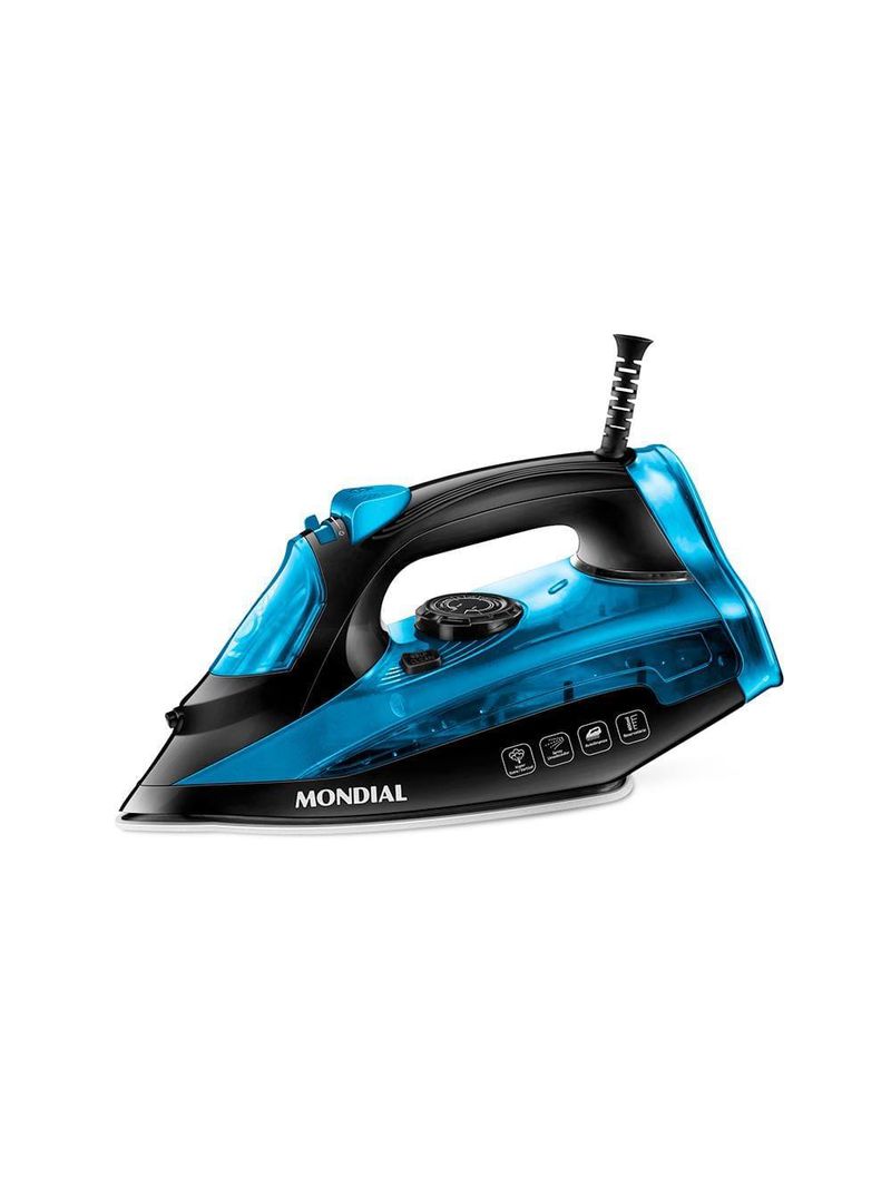 Ferro a vapor mondial f-53 com spray – preto/azul
