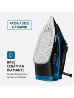 Ferro a vapor mondial f-53 com spray – preto/azul