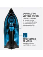 Ferro a vapor mondial f-53 com spray – preto/azul